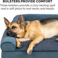 Furhaven Cooling Gel Dog Bed for Large Dogs w/ Removable Bolsters & Washable Cover, For Dogs Up to 125 lbs - Sherpa & Chenille Sofa - Orion Blue, Jumbo Plus/XXL