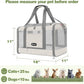 Cat Carrier American Airline Approved 18x11x11, Top Opening Sturdy Soft Pet Carrying Bag See Through, Mini Dog Hard Bottom Crate Kennel Case, 4-Side-Ventilation Mesh Cage Toy Poodle Biege