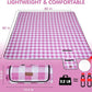 HX&OD Outdoor Picnic Blanket, Extra Large, 80''x80'' Waterproof Foldable Blankets Gingham Picnic Mat for Beach, Camping Grass Lawn Park Accessories Cute Couple Ideas Wedding (Pink, 80”x80”)