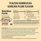 TEAZEN Japanese Apricot Kombucha Tea, Electrolyte & Hydration Drink Mix, Sugar Free, Live Probiotics & Prebiotics, 30 Sticks, 5.29oz