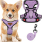 MIDOG No-Pull Dog Harness | Adjustable & Reflective Pet Harness Leash Set for Small Medium Large Dogs Walking, Training| No Choke, Front Clip, Soft Padded Vest with Easy Control Handle - Purple, S