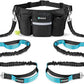 PetAmi Premium Hands Free Dog Leash for 2 Dogs, Adjustable Waist Belt Leash for Dog Walking, Fanny Pack Accessories Bag Dual Bungee Leash for Running, Hiking, Jogging, Biking, Black