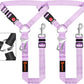 Removable Dog Seat Belt Harness for Car, 3 in 1 Pet Dog Car Seatbelt Leash, Retractable Restraint Secures to Vehicle Headrest & Adjustable Reflective Bungee Dog Seatbelt Tether, Purple
