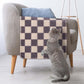 Sisal Cat Scratcher, [+ Catnip Fish Toy], Cat Wall Scratcher, Couch Protector from Cat Scratching, 24 X 15.8 with 12 Adhesive Velcro Stripes. (Checkered)