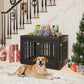 42" Heavy Duty Dog Crate Furniture for Small,Medium and Large Dogs,Rustic Wooden Dog Cage Kennel Indoor Furniture with Waterproof Top,Decorative Pet House Side End Table (Black & Wood)