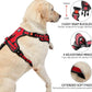 NESTROAD No Pull Dog Harness,Adjustable Oxford Dog Vest Harness with Leash,Reflective No-Choke Pet Harness with Easy Control Soft Handle for Large Dogs(X-Large,Red)