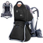 Wipha Baby Backpack Carrier, Toddler Carrier with Canopy, Adjustable and Safe Hiking Backpack for Baby(Creeper III-Black)