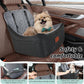 Dog Car Seat for Dogs Up to 35lbs,Fully Detachable and Washable,Memory Foam Covered Soft Fabric,Easy to Install with Adjustable Straps,Anti-Slip Bottom,Two Side Pockets(Black/Grey,Medium)