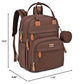 BabbleRoo Diaper Bag Backpack - Baby Essentials Travel Tote - Multi Function Waterproof Diaper Bag, Travel Essentials Baby Bag with Changing Pad, Stroller Straps & Pacifier Case - Unisex, Brown