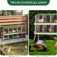 10 Hole Chicken Nesting Box with Roll Out Egg Tray, Rustproof & Ventilated Chicken Laying Boxes for Hens, Chickens, Ducks | Easy-Clean Poultry Coop Accessories, Green with Stand