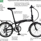 SOLOROCK 20" 8 Speed Aluminum Folding Bike - Wonder V Brakes, with Fenders & Alloy Rear Rack, Stainless Steel Spokes & Stainless Steel Fender Stays