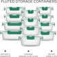 JoyJolt 24pc Borosilicate Glass Storage Containers with Lids | 12 Airtight/Freezer Safe Food Storage Containers for Pantry and Kitchen | Meal Prep Container for Lunch | Glass Tupperware Set