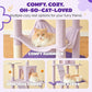 MWPO Flower Large Cat Tree, 70.1-Inch Multi-Level Tall Cat Tower for Indoor Cats, Plush Cat Condo with Big Padded Perches, Sisal-Covered Scratching Posts, Hammock, Toys for Kittens & Cats