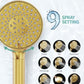 Filtered Shower Head with Handheld, High Pressure 9 Spray Mode Brushed Gold Showerhead with 4 Filters, Detachable Shower Head, Water Softener Filters Beads for Hard Water - Remove Chlorine