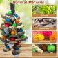 PINVNBY Bird Toys Parrot Toys, Natural Wood Bird Chewing Toys, Parakeet Hanging Toys for African Grey Macaws Cockatoos Eclectus Amazon Small and Medium-Sized Parrot
