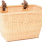 Retrospec Bicycles Cane Woven Rectangular Toto Basket with Authentic Leather Straps and Brass Buckles