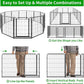 Dog Playpen Outdoor Extra Wide 12 Panels Heavy Duty Anti-Rust Coating-Strengthened Dog Fence 40" Height with Doors Portable for RV Camping Yard, Total 32FT, 79 Sq.ft, Snowy Black