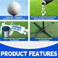 Batting Tee with Tethered Ball – Adjustable 20" to 45" Baseball & Softball Hitting Trainner – Metal X-Base with 4 Ground Stakes & 2 Sandbags for Maximum Stability – Swing Trainner for All Ages