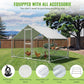 Large Metal Chicken Coop, 10x6.5x6.5FT Chicken Runs for Yard with Cover,