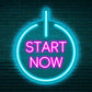 Start Now Neon Sign USB Powered with Dimmable Switch for Wall Background Decor Start Now Light Up Sign Neon for Office Gym Home Parties Decor Gift for Entrepreneurs Graduation 11.02 * 13.39In