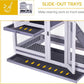 GEGURI Rabbit Hutch, Two-Story Indoor Bunny Cage, Outdoor Guinea Pig Cages for Small Animals with Wheels, Removable Tray