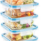 Snapware Total Solutions (5-Pack, 4 Cup) Glass Food Storage Containers Set, Airtight & Leakproof Locking BPA-Free Lids, Freezer Dishwasher Microwave Safe