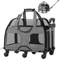 Katziela Pet Carrier - Airline Compliant Dog TSA for Small Dogs and Cats Soft FAA Travel Airplane Luggage (Gray/Black)
