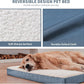 Dog Beds for Large Dogs, Orthopedic Dog Bed for Extra Large Dogs, Big Waterproof Pet Bed with Washable Removable Oxford Cover, Blue White