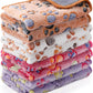 Reginary 4 Pcs Waterproof Guinea Pig Blankets Washable Small Animal Fleece Bedding Absorbent Guinea Pig Cage Liners Reusable Pet Pee Pad Sleep Mat for Hamster Ferret(Paw Print,28 x 14 Inch)