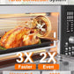 Nuwave Bravo Pro Smart Air Fryer Toaster Oven Combo, Airfryer Convection Oven Countertop, 12-in-1 Functions with Quicker & Even Crisp Technology, 1800W, 50-450°F, PFAS-Free, 21QT, Black