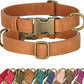 Didog Soft PU Leather Dog Collar, Stylish Quick Released Dog Collars for Large Dogs, Easy Clean Adjustable Pet Collar for Daily Walking, Light Brown, XL Fit 17-27" Neck