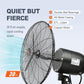 VEVOR 24 Inch 3-Speed 7000 CFM Black Waterproof Wall Mount Oscillating Fan