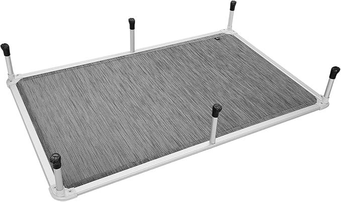 Veehoo Chew Proof Elevated Dog Bed - Cooling Raised Pet Cot - Silver Aluminum Frame and Durable Textilene Mesh Fabric, Unique Designed No-Slip Feet for Indoor or Outdoor Use, Black Silver, XX Large