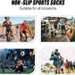2 Set Grip Soccer Socks with Shin Guard Sleeves Non Slip Soccer Leg Sleeve Socks for Men Women