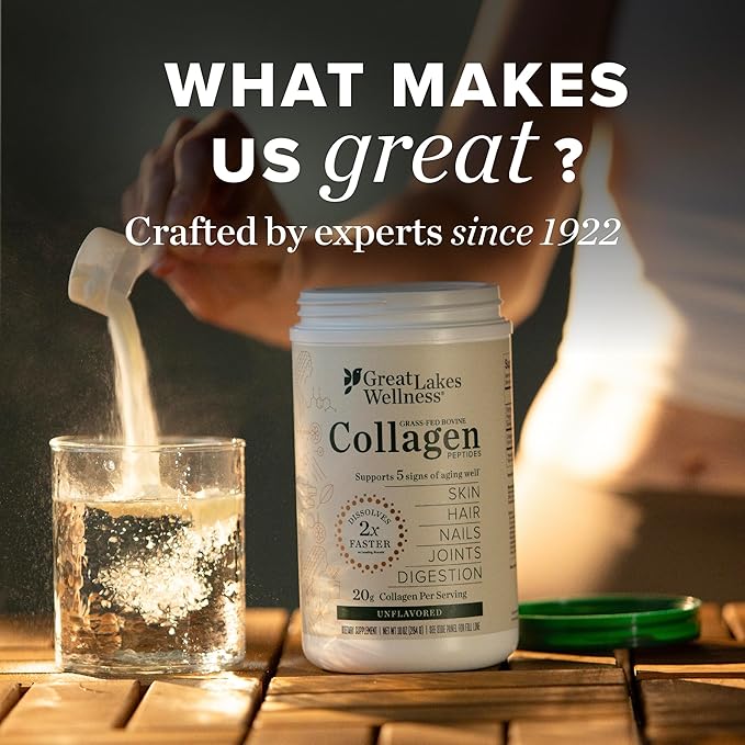 Great Lakes Wellness Keto Boost Advanced Collagen Peptides Powder with 4.2g MCTs - Vanilla Flavored - Nutritiously-Rich Non-Dairy Coffee Creamer or Smoothie Alt - Non-GMO, Kosher - 14.1 oz