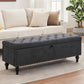 Mangodan51” Linen End of Bed Storage Bench, Tufetd Upholstered Storage Ottoman Bench with Safety Hinge, 330 lb Large Ottoman with Storages for Living Room, Entryway & Bedroom, Window Benches, Grey