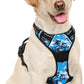 BARKBAY No Pull Dog Harness Large Step in Reflective Dog Harness with Front Clip and Easy Control Handle for Walking Training Running(Blue camo,L)