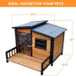 Large Indoor Outdoor Dog House,Wood Insulated Dog House,Weatherproof Outside Shelter with Elevated Floor,Easy to Assemble(39.3" L x 37.5" W x 30" H)