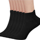 Men's Red Socks Ankle Socks Comfortable White/Black Casual With Heel Tab,Chinese New Year Socks, Size 6-10 (6 pairs)