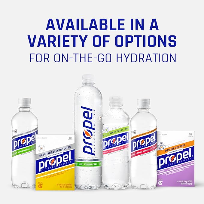 Propel Electrolyte Enhanced Water Sports Drink, Berry Flavored Water, Zero Calorie & Zero Sugar Hydration with Electrolytes and Vitamins C & E, 16.9 fl oz Water Bottles (12 Pack)
