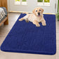Smiry Dog Door Mat for Muddy Paws 40x32, Absorbs Moisture and Dirt Doormat, Non-Slip Washable Quick Dry Chenille Front Door Mat Indoor Entrance, Entryway Carpet for Inside Floor, Navy Blue