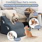 Dog Ramp and Stair for Bed 16" H-20 H,3-Step Cat Stair for Sofa and Chair,4-Step Dog Ramp for High Bed and Window,Durable Nonslip Fabric Cover for Indoor (Dark Grey-16 H, Pet Friendly, 3)