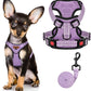 MIDOG No-Pull Dog Harness | Adjustable & Reflective Pet Harness Leash Set for Small Medium Large Dogs Walking, Training| No Choke, Front Clip, Soft Padded Vest with Easy Control Handle - Purple, XS