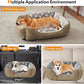 SIWA MARY Rectangle Dog Bed for Small Medium Dogs, Calming Dog Bed Small Size Dog, Orthopedic Dog Sofa Bed, Washable Soft Calming Sleeping Dog Soft Puppy Bed, Non-Slip Bottom, S (20"x 19"x 6"),Brown