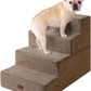 EHEYCIGA Dog Stairs for Bed 18" H, 4-Step Dog Steps for High Bed, Pet Steps for Small Dogs and Cats, Non-Slip Balanced Pet Ramp Indoor, Camel