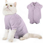Dotoner Cat Surgery Recovery Suit for Female Male Anti-Licking Pet Surgical Pajamas Long Sleeve Prevent Shedding Cat Spay Recovery Suit&E Collar Alternative Bodysuit for Cats