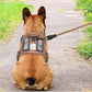 Heavy Duty Tactical Dog Harness for Medium Dogs, Brown, Molle System, Four-point Adjustment, Anti-lost ID Tag, Includes 5ft Leash