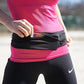 3 Pocket Adjustable Running Belt Waist Pack, Fanny Pack For Working Out With Sweat Resistant Backing, Holds All iPhone Models (Black/Black, X-Small)