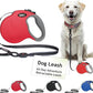 DOCO Retractable Dog Leash for Large Dogs (Length - 16’, Weight - Upto 45lb) Reflective Tape Lead with Stop and Lock Control, Tangle Free 360° Swivel Snap & Anti-Slip Grip (Red, Medium)