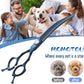 7 inch Matte Blue Curved Dog Grooming Scissors Professional 440C Stainless Steel Dog Shears Smooth Cutting Comfortable Grip and Easy to Use for Groomers and Home Use